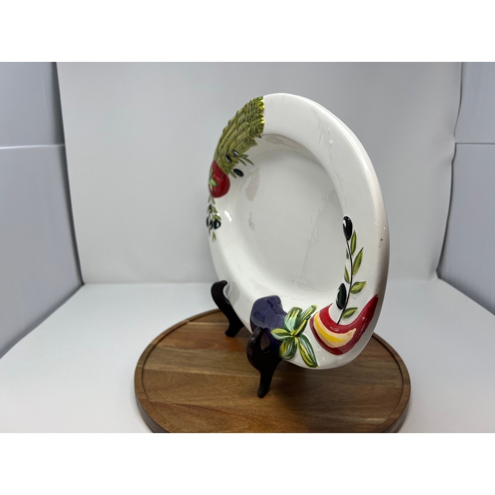 Oval Serving Platter‎ Vegetable Decor Ceramic Italian Inspired Farmhouse Kitchen - Picture 2 of 9